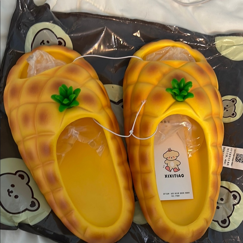 Yellow Pineapple Slippers
